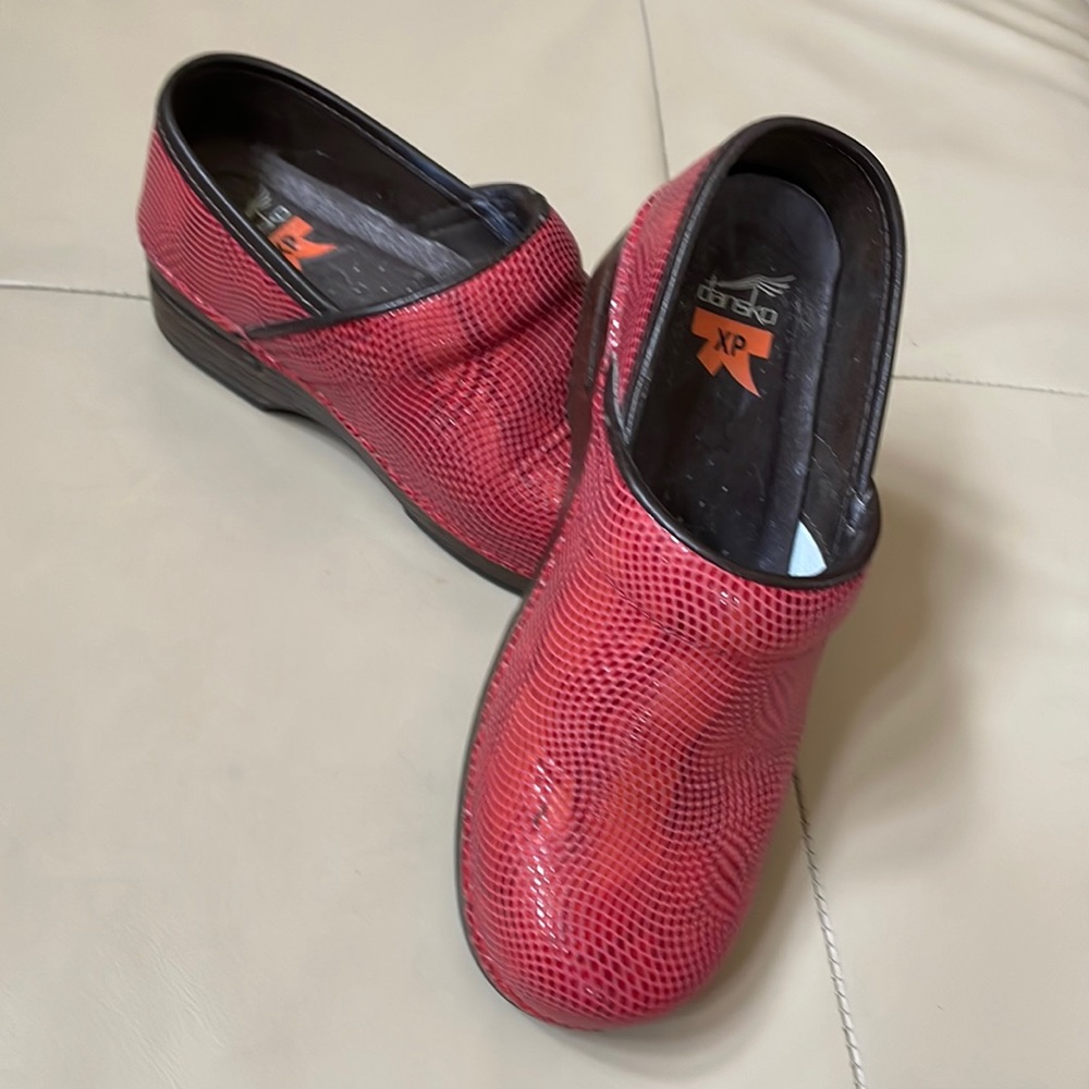 Red Textured Dansko XP Shoes, Size 37